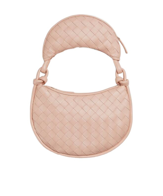Bottega Veneta Gemelli Small Intrecciato Shoulder Bag In Nude