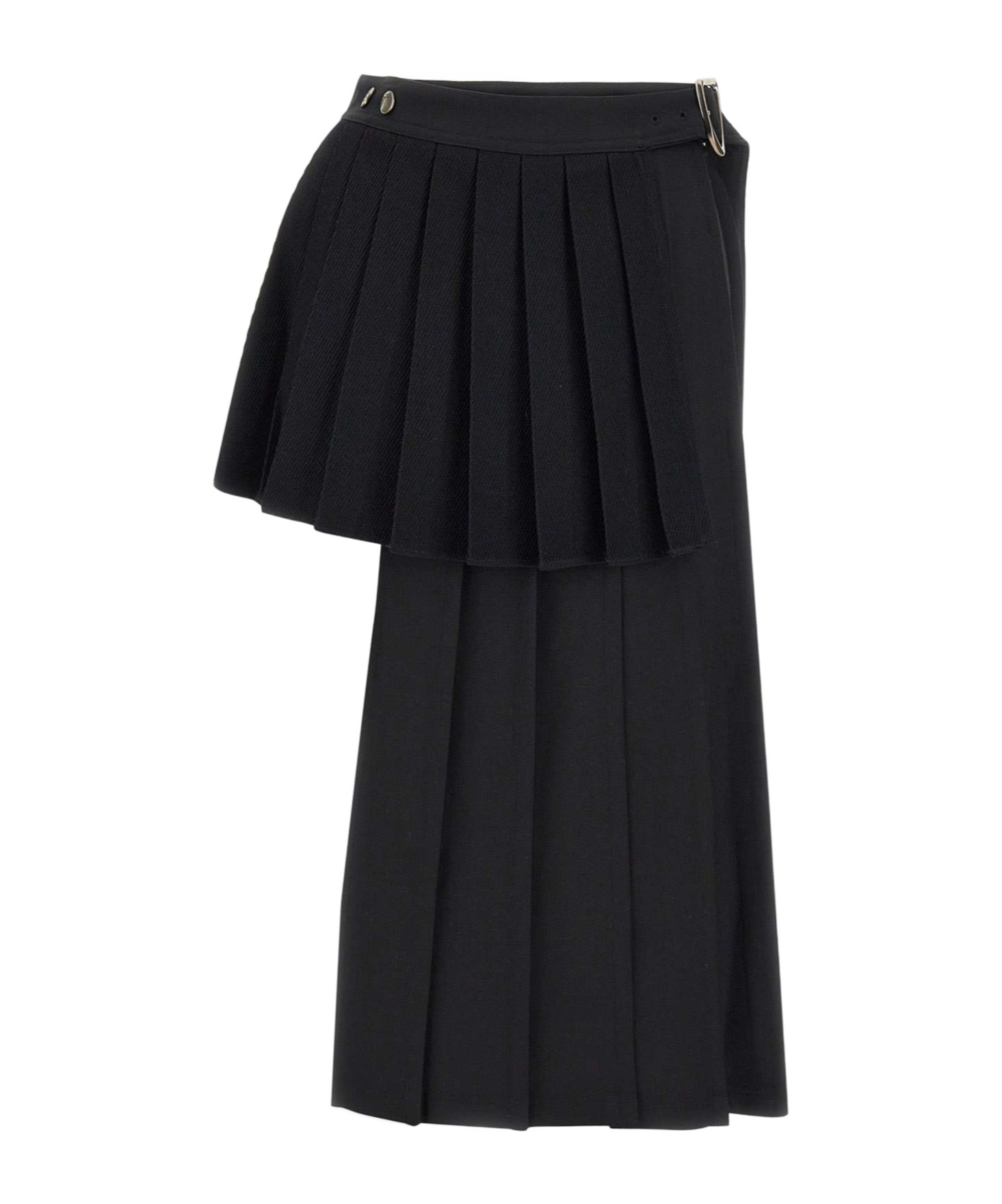 Andersson Bell Double Pleated Midi Skirt In Black
