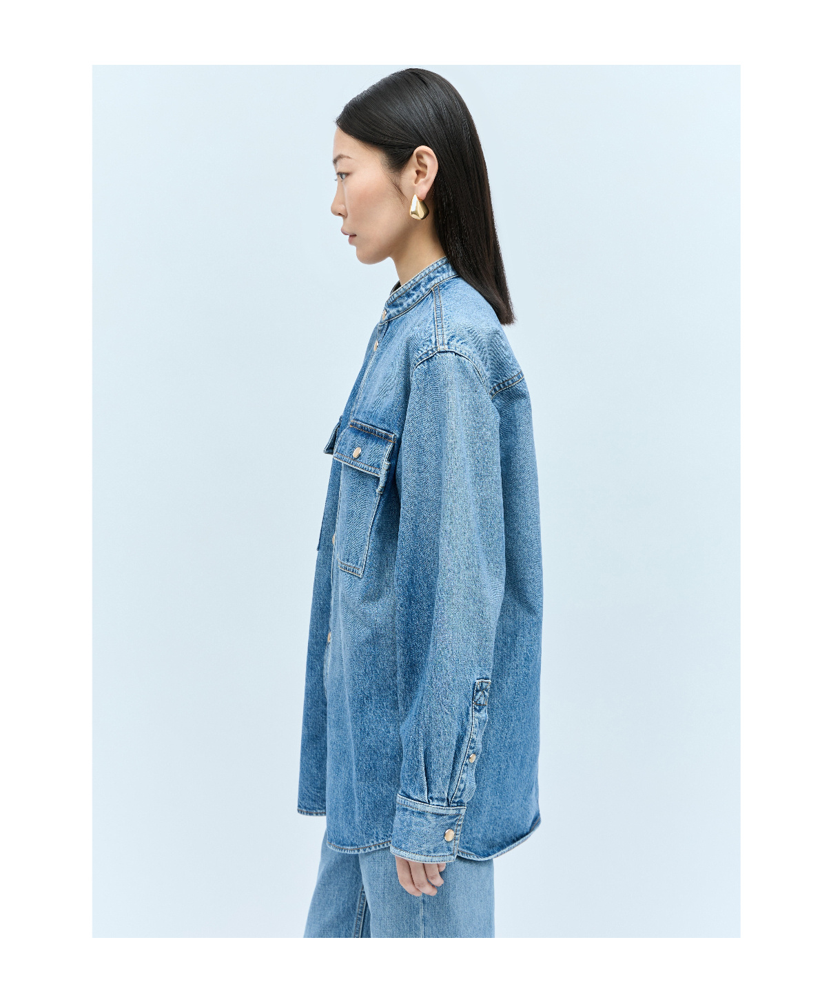 Shop Bottega Veneta Vintage Denim Shirt In Blue