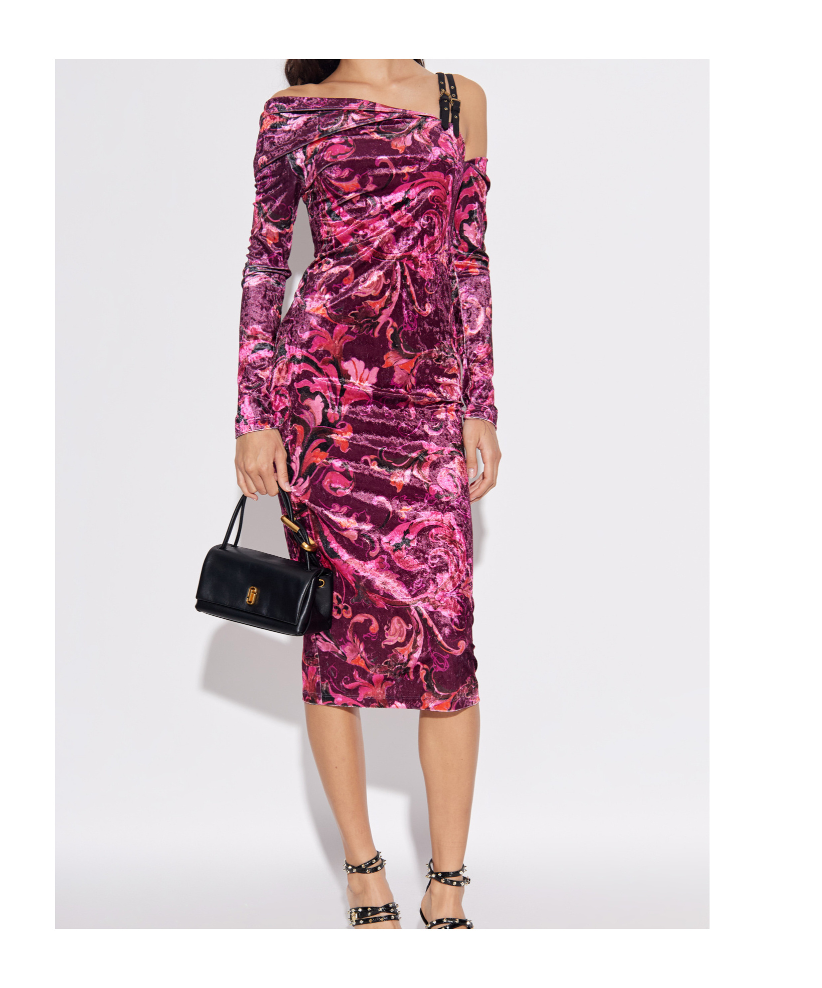 Versace Jeans Asymmetrical Dress In Pink