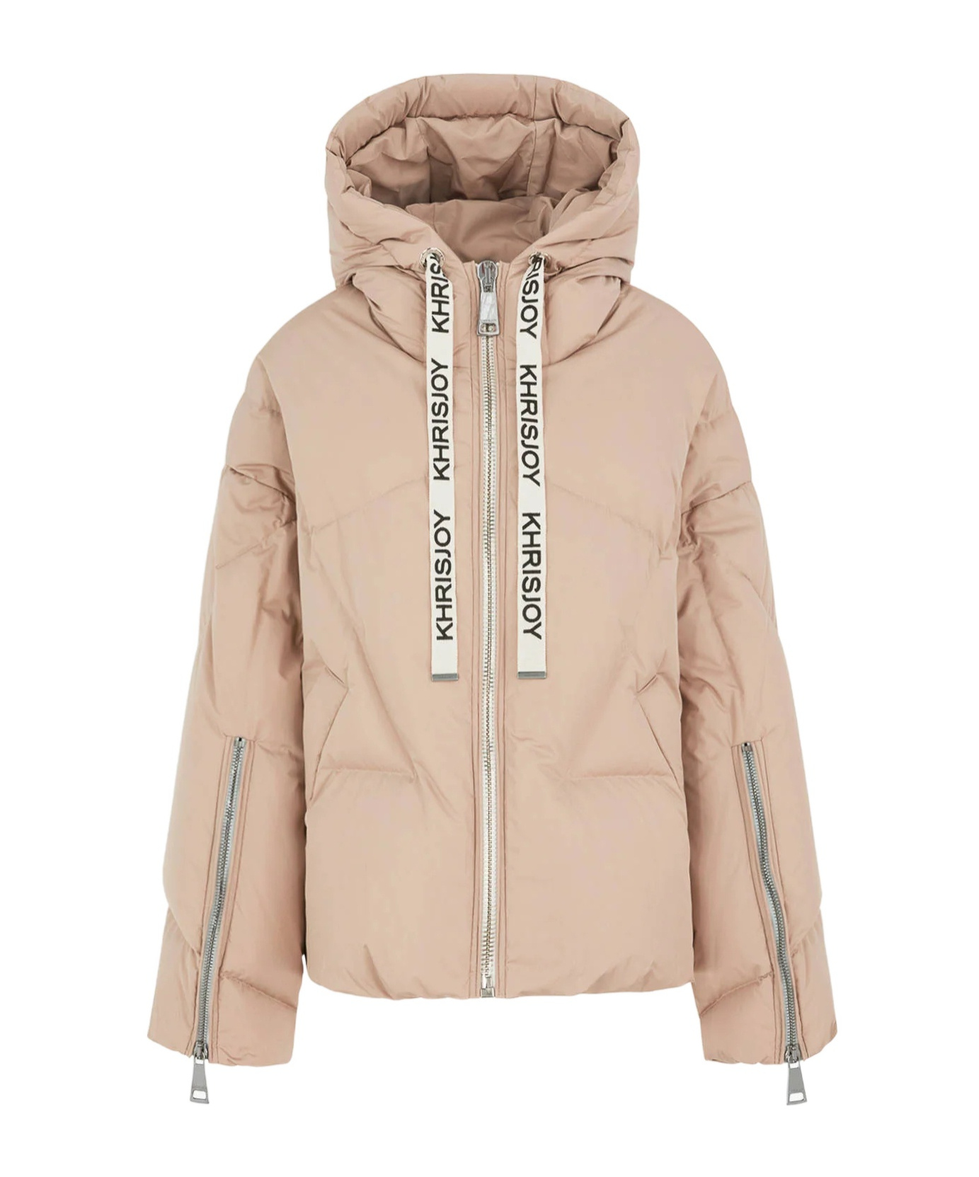 Khrisjoy Iconic Milano Hooded Quilted Jacket In Neutral