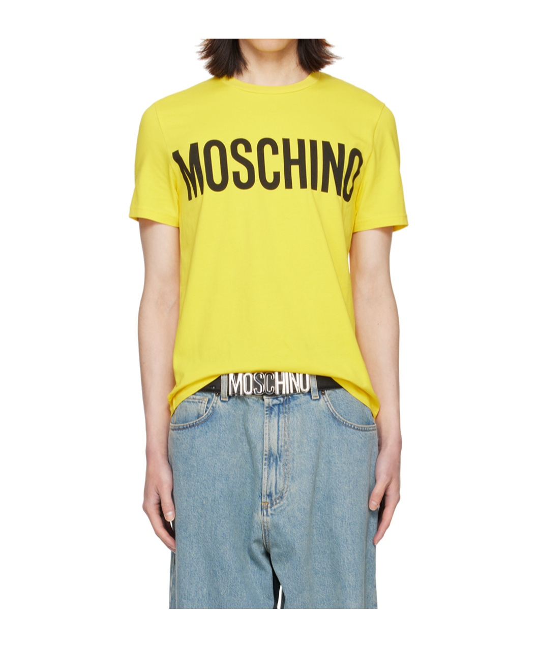 Moschino Yellow Printed T-shirt In Yellow