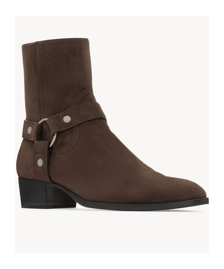 Saint Laurent Zippered Short Boots In Green