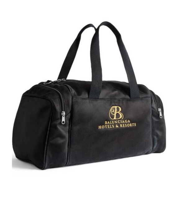 Balenciaga Logo-embroidered Tote Bag In Black