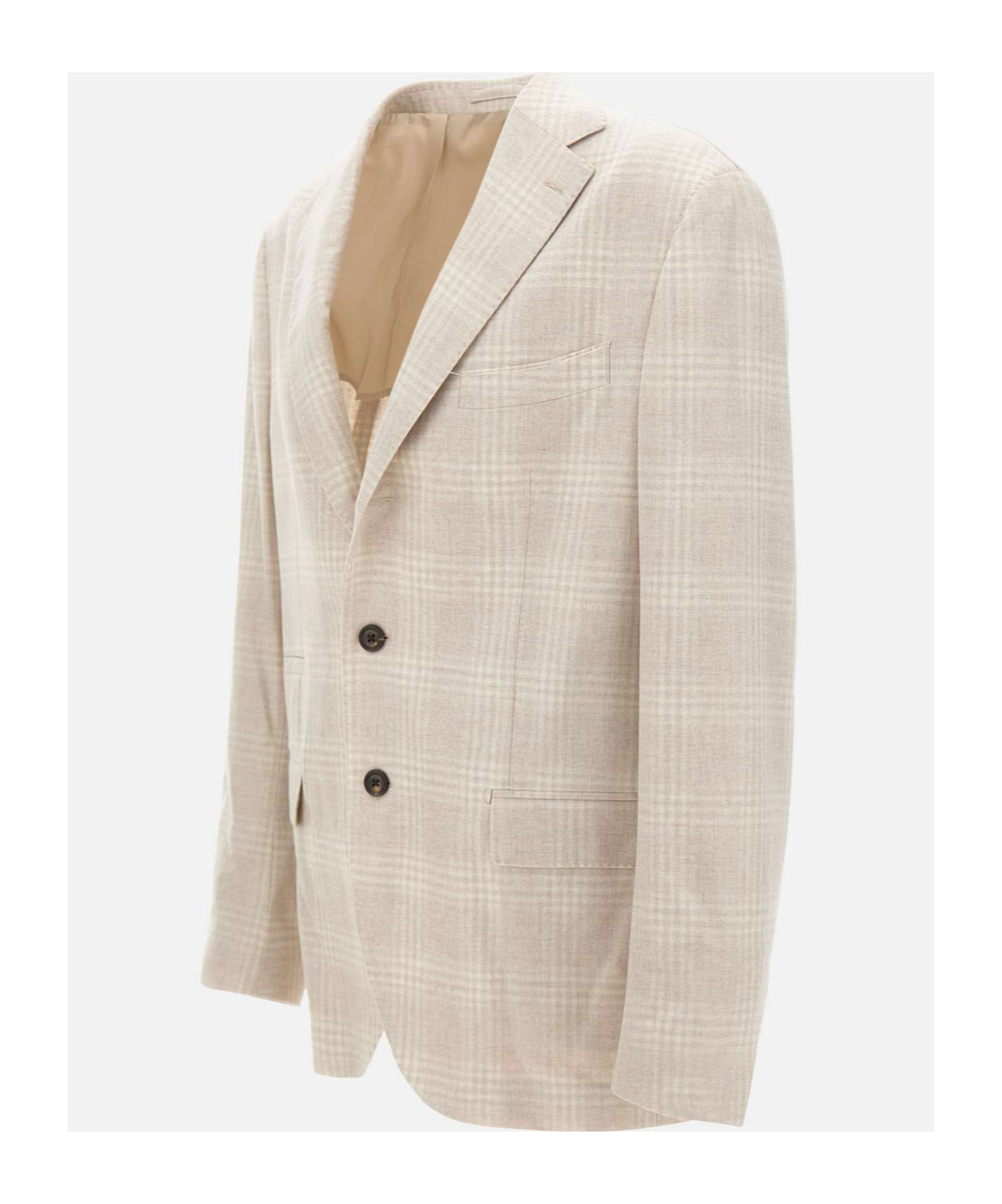 Eleventy Single-breasted Checked Blazer In Neutral
