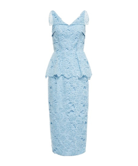 Emilia Wickstead Maesa Lace Midi Dress In Blue