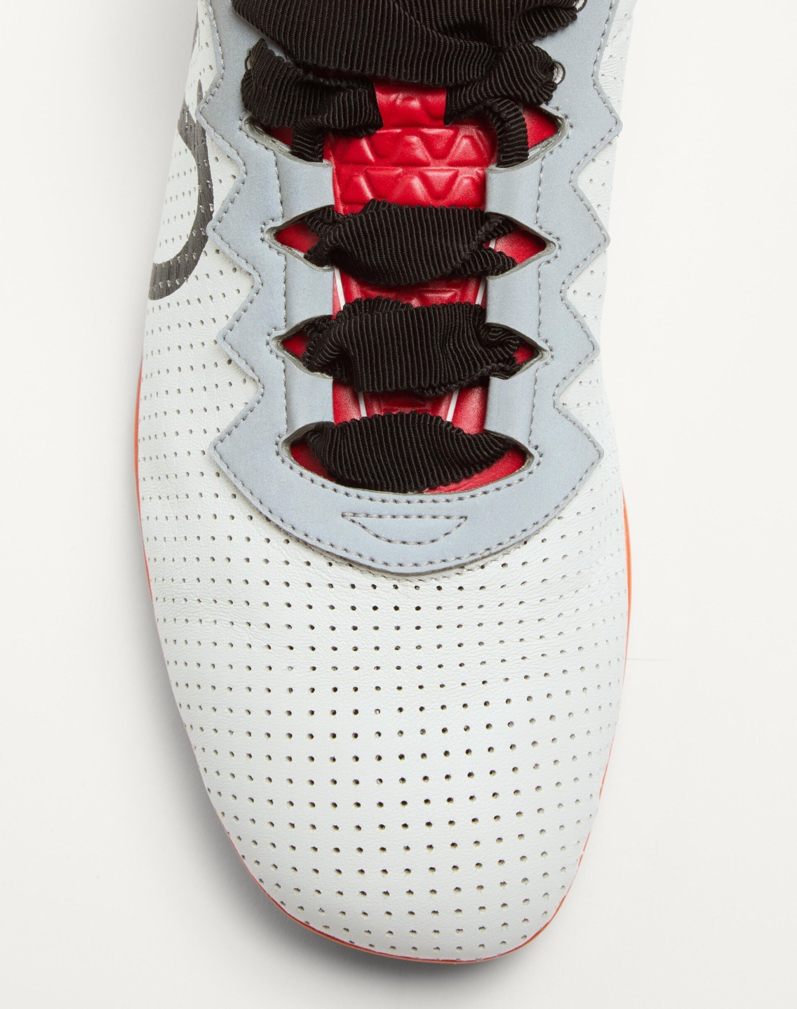 Valentino Chromathon Low-top Sneakers In Perforated Leather In White