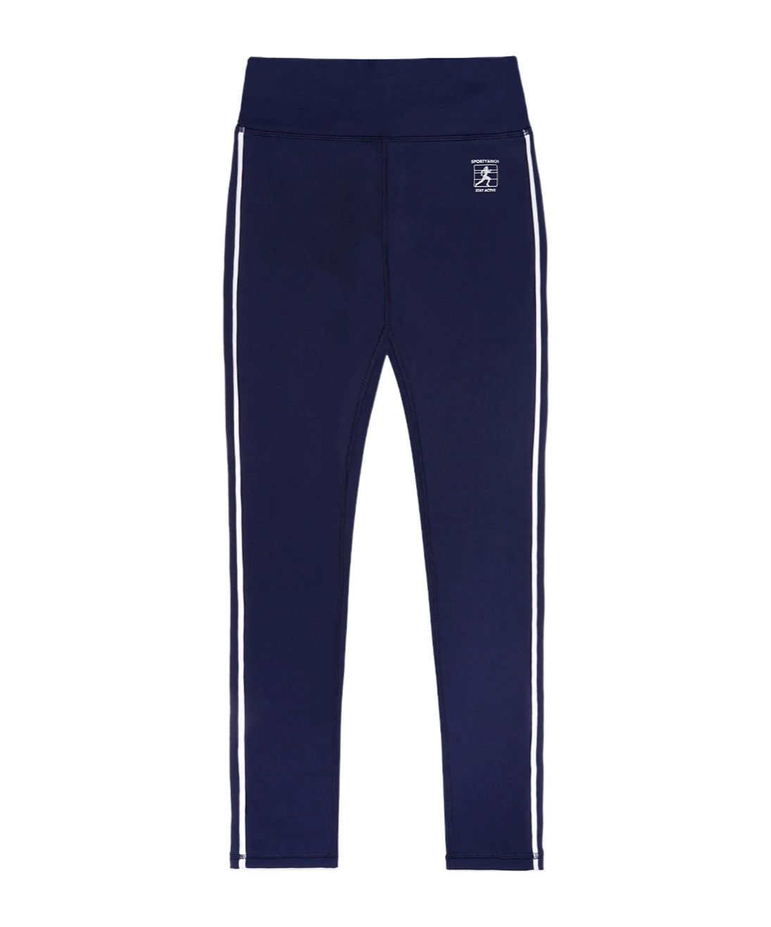 Shop Sporty And Rich Elastic Waist-edge Leggings In Black