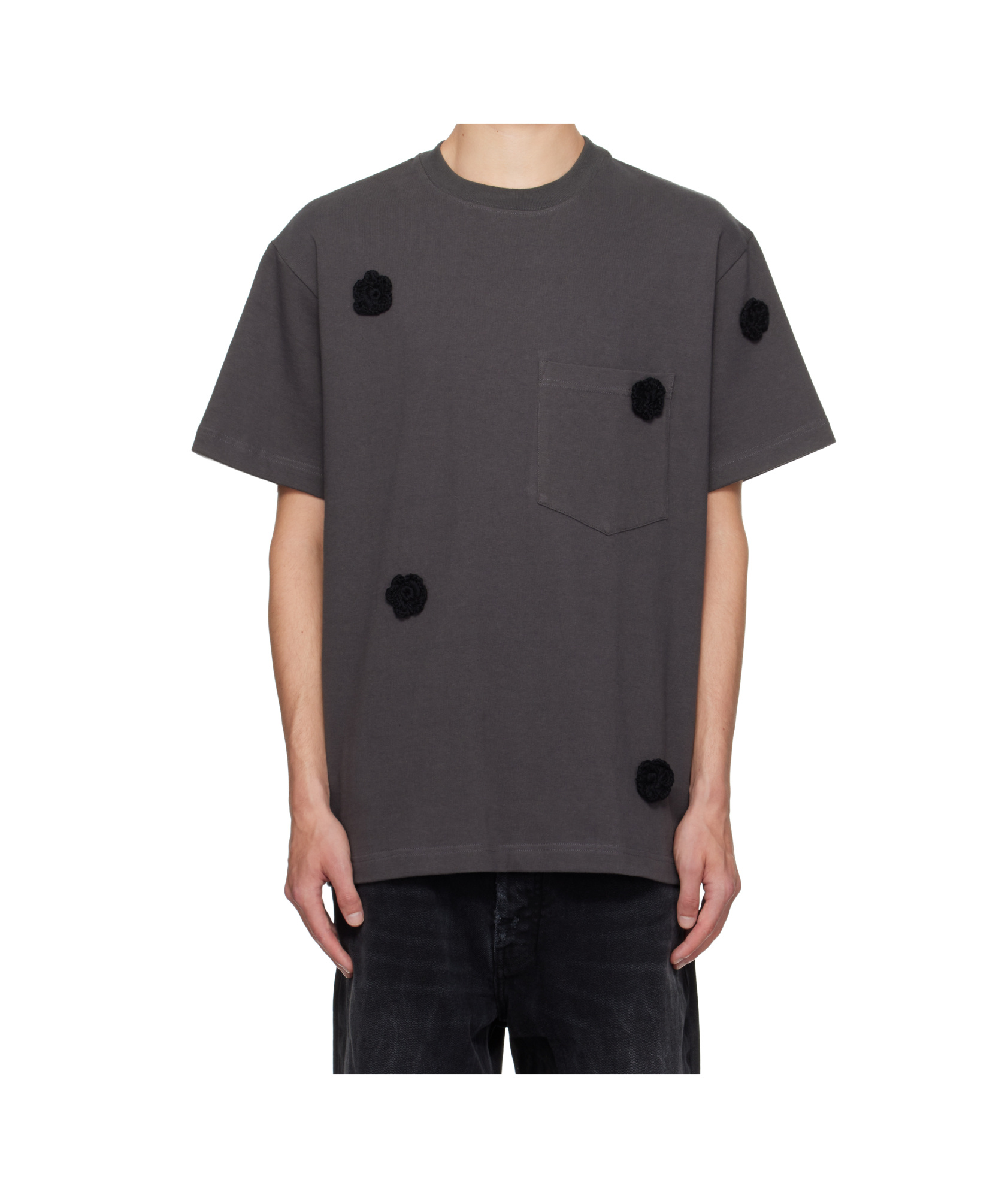 Song For The Mute Gray Daisy Standard T-shirt In Black
