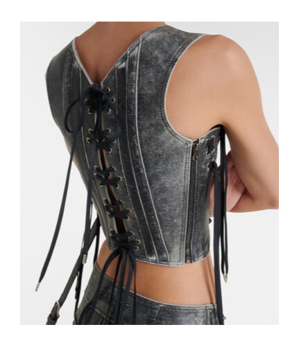 Knwls Leather Bustier In Black