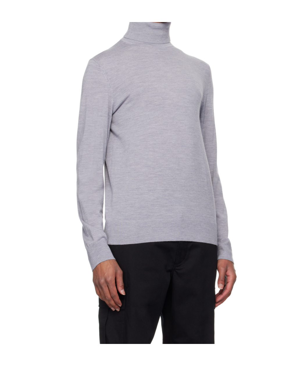 Theory Gray Merino Wool Turtleneck In Gray