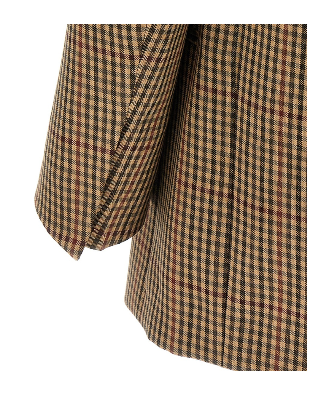 Dries Van Noten Blink Plaid Blazer With Crystal Chains In Brown