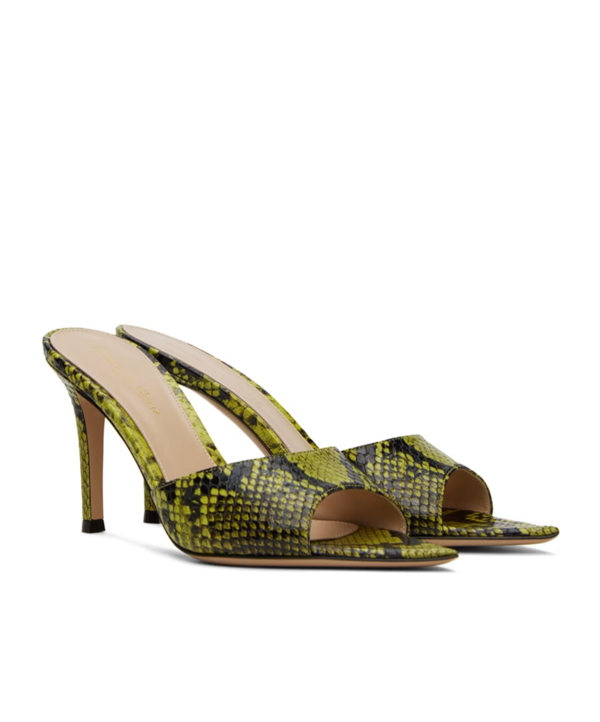 GIANVITO ROSSI SNAKE-STRIPED POINTED HIGH-HEELED SANDALS