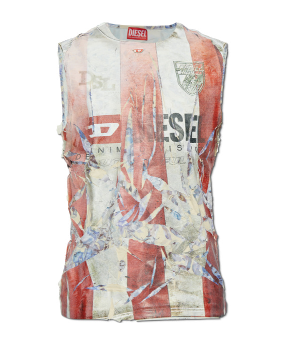 Diesel Red T-per Stripe Tank Top In Nude