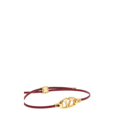 Valentino Leather Vlogo Bracelet 'the Bold In Yellow