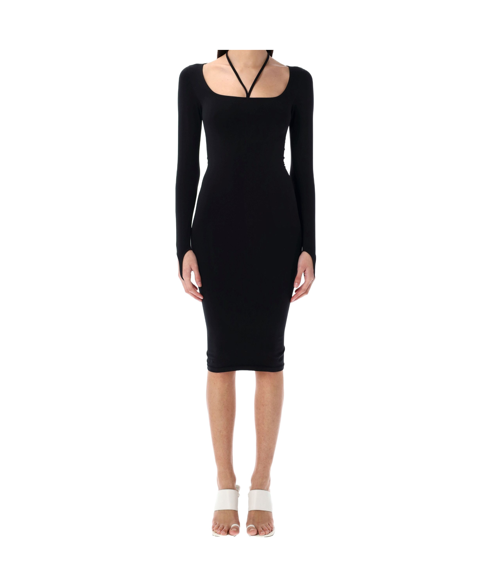 Andreädamo Andreādamo Sculpting Jersey Midi Dress In Black