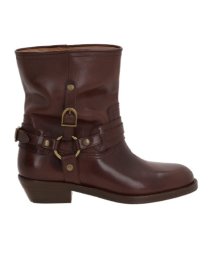 Isabel Marant Round Toe Ankle Boots In Brown