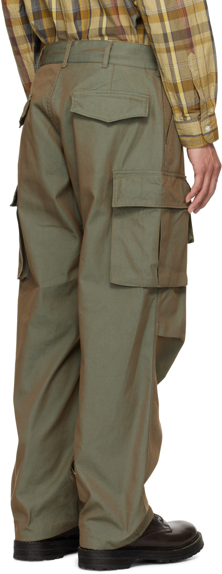Engineered Garments Khaki Fa Cargo Pants In Green