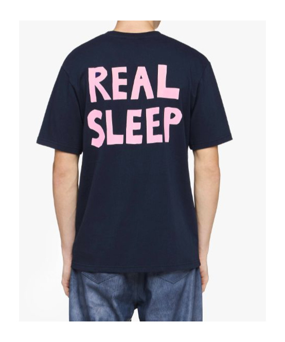 Jw Anderson Blue Crewneck T-shirt With Logo Detail On The Front And Maxi Slogan Print On The Rear In Black