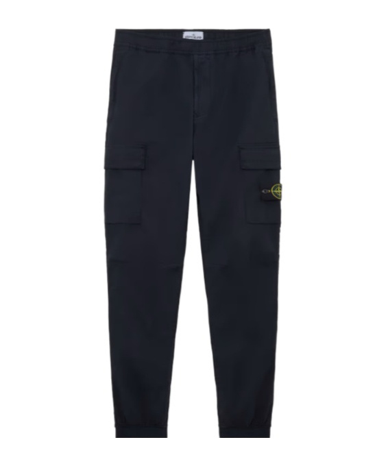 Stone Island Regular-tapered-fit Cargo Pants With Elasticated Waistband In Blue