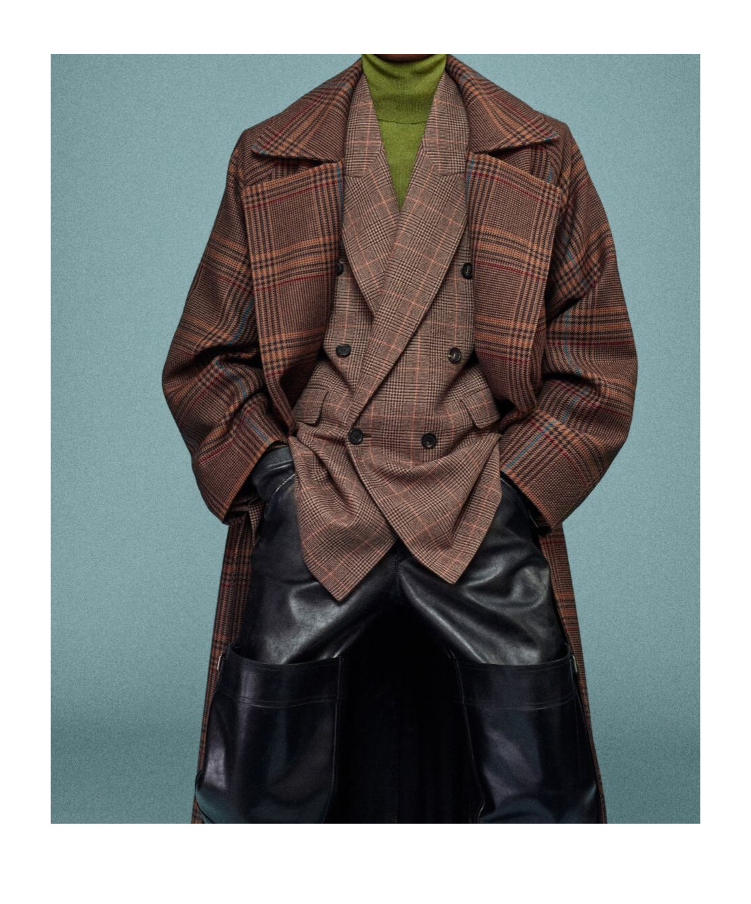 Saint Laurent Long-sleeved Coat In Brown