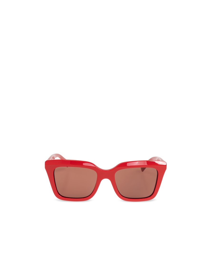 Alexander Mcqueen Logo-print Rectangle-frame Sunglasses In Red