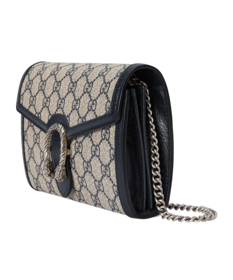 Gucci Dionysus Gg Chain Wallet In Gray