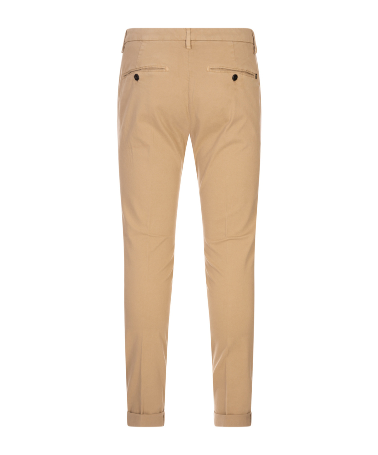 Dondup Cotton Chino Trousers With Roll-up Cuffs In Brown