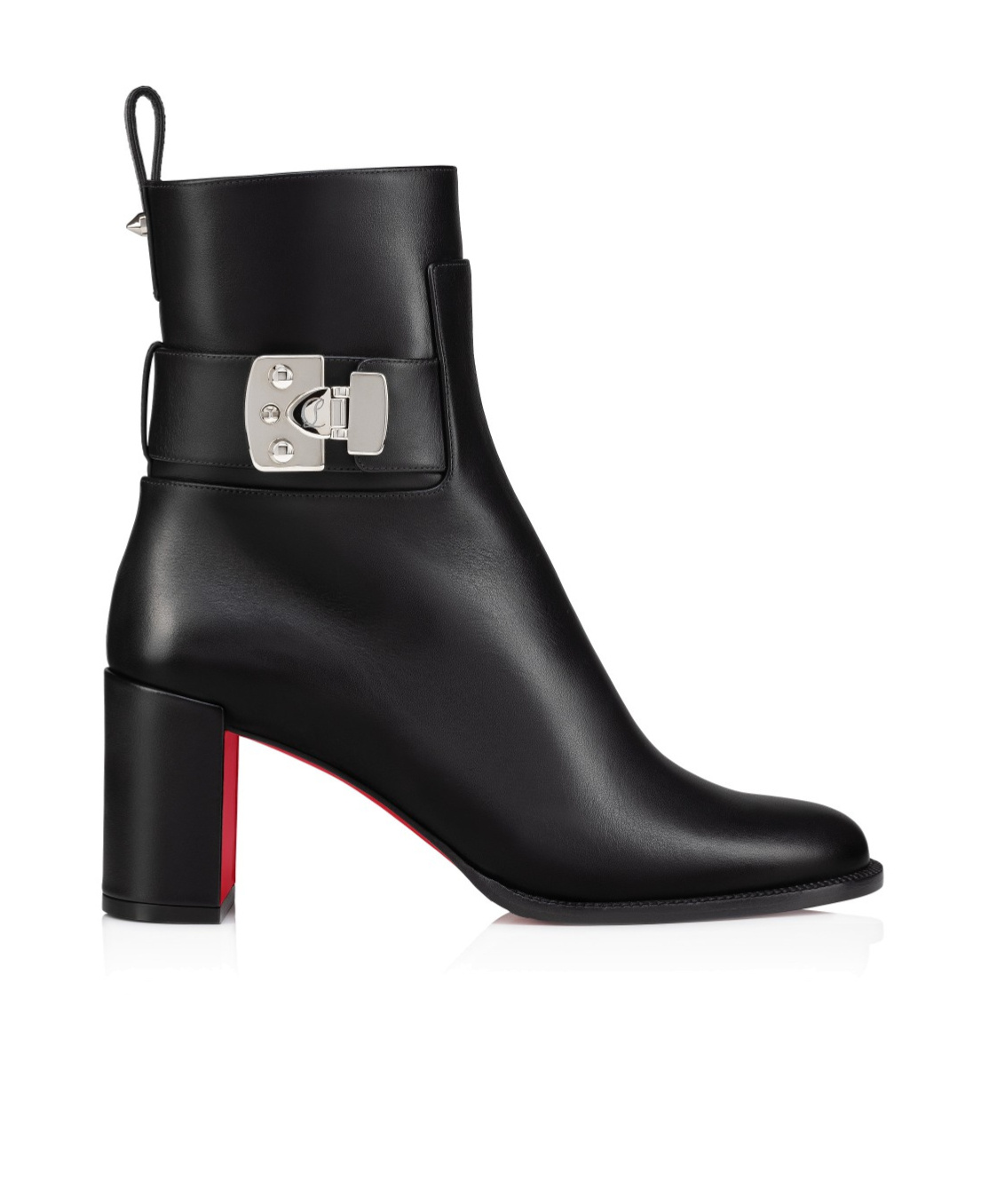 Christian Louboutin Womens Booty Lock 70 Leather Heeled Courts Blac In Black