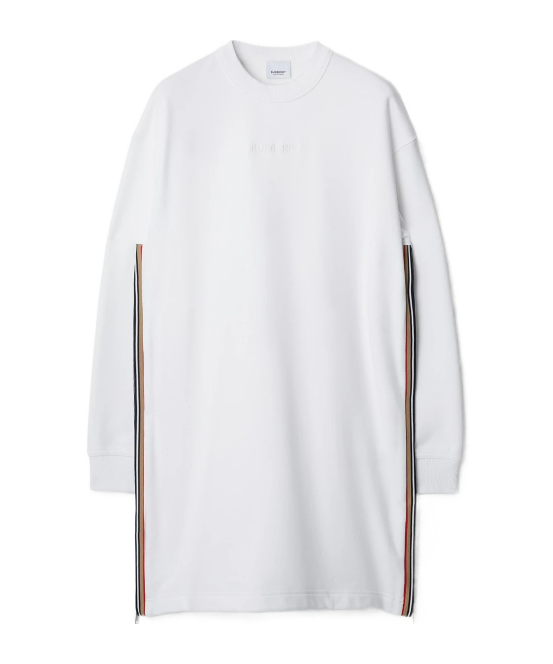 Burberry Long Sleeved Sweater Dress In White
