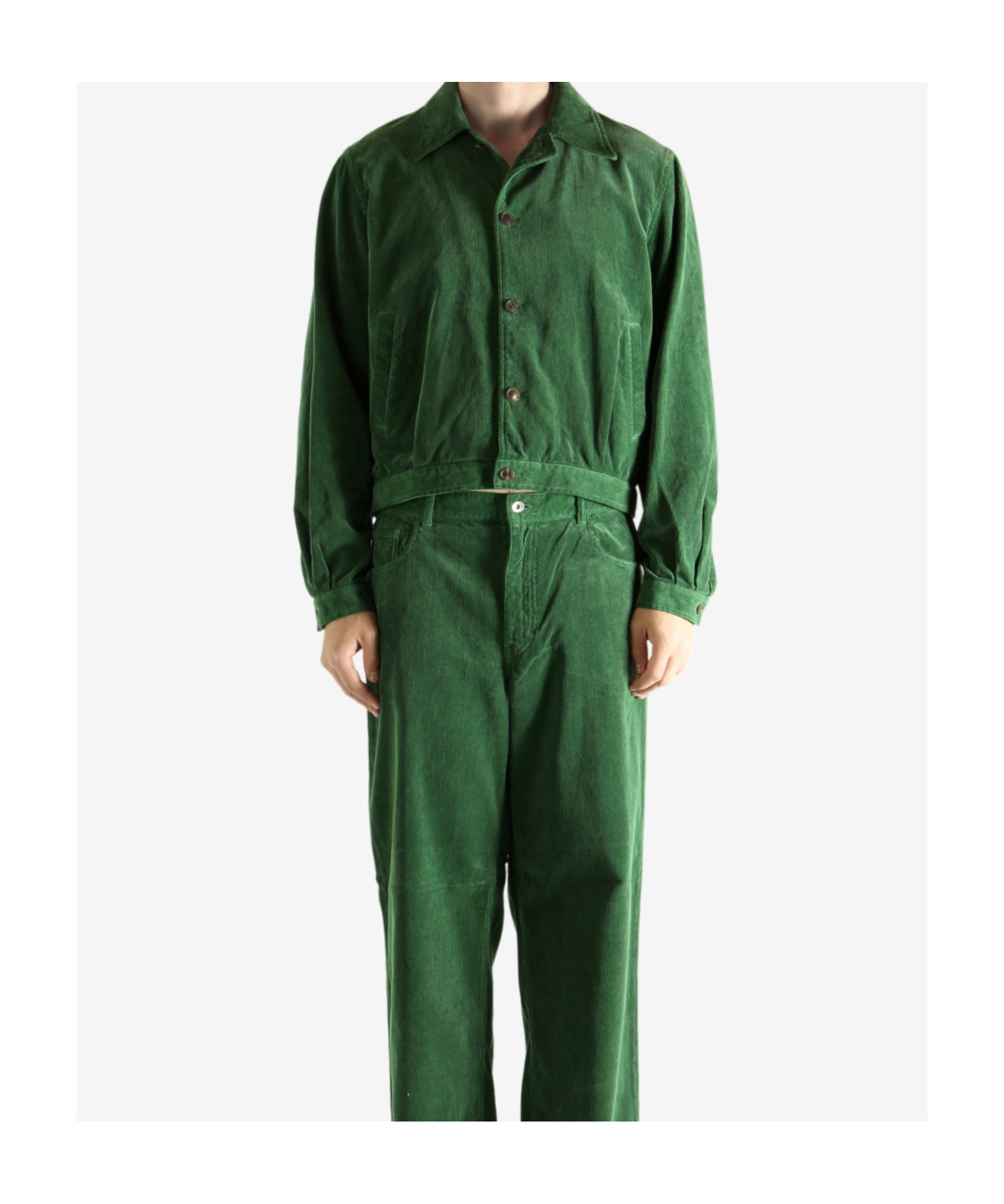 Auralee Finx Corduroy Jacket In Green