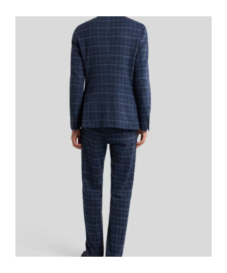 Etro Roma Slim-fit Checked Cotton-blend Blazer In Blue