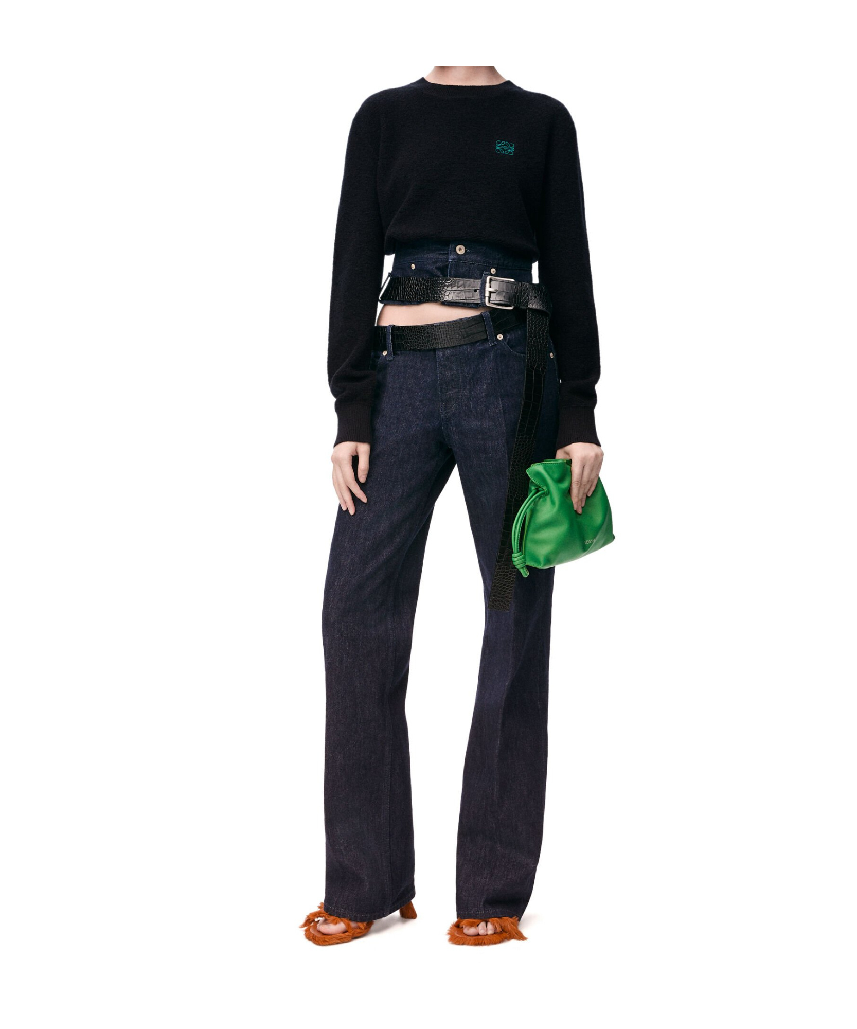 Loewe Anagram Wool Sweater In Black