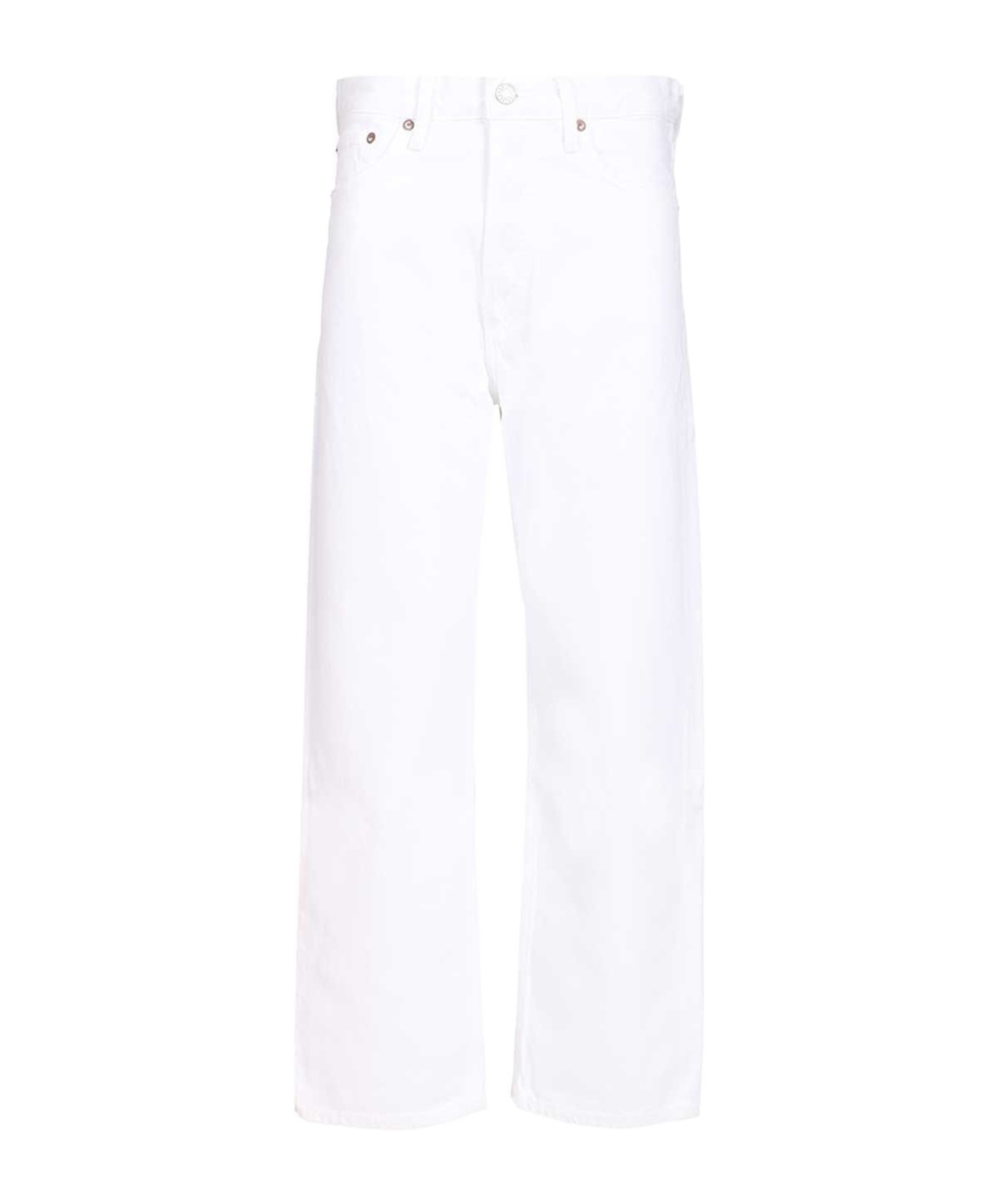 Agolde 90's Crop Jeans Made From White Cotton Denim By .