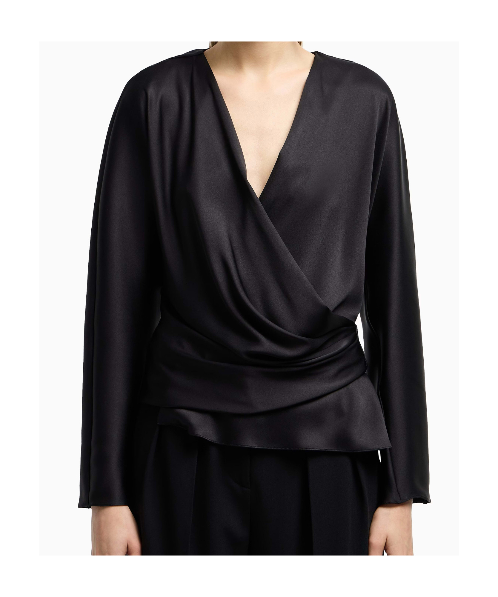 Giorgio Armani Long-sleeved Blouse In Black