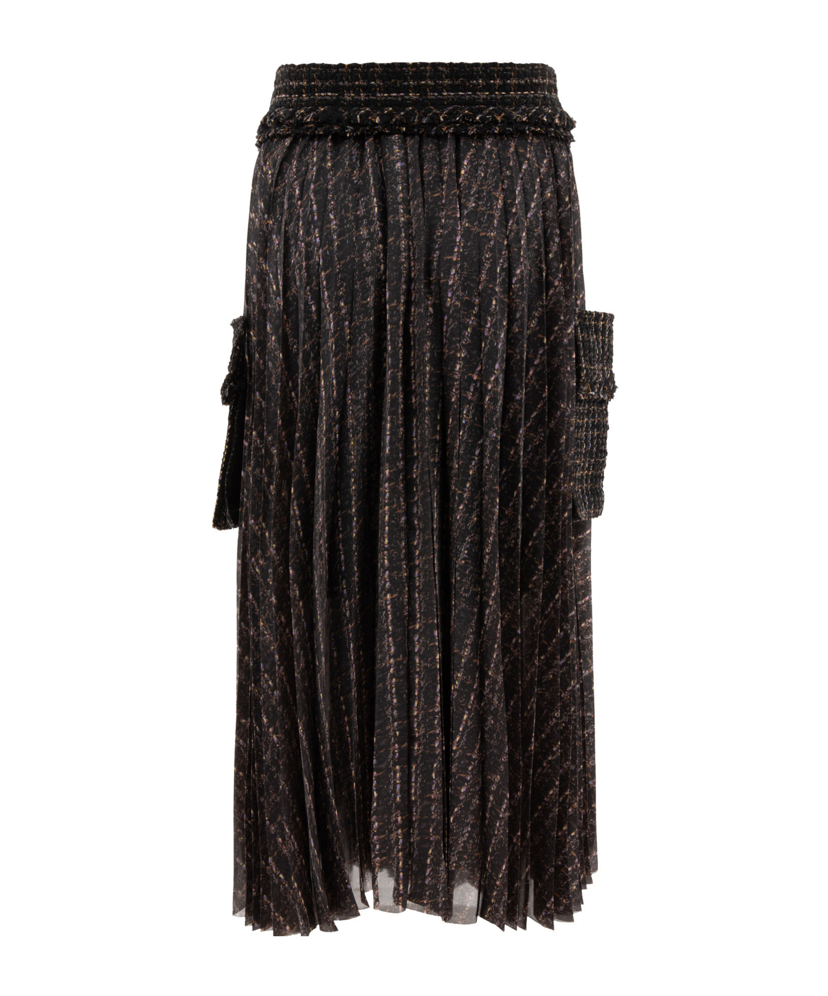 Sacai Pleated Skirt With Cargo Pockets Skirts Black In Black