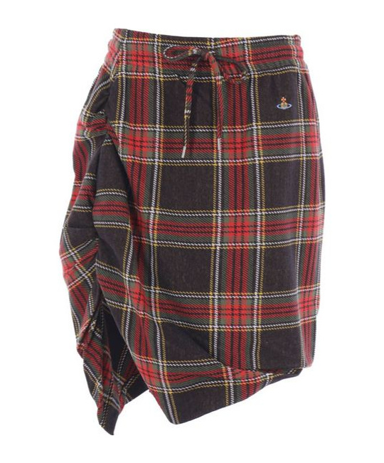 Vivienne Westwood Ruched Check Patterned Mini Skirt In Multi