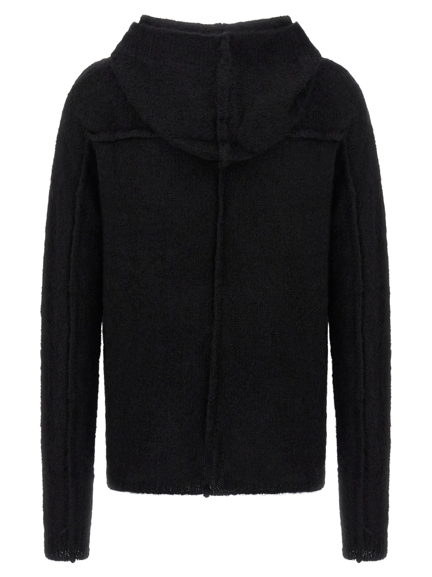 Thom Krom Alpaca Blend Hooded Sweater With Long Cuffed Sleeves In Black