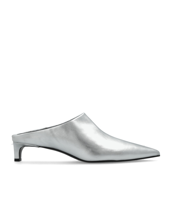 Jil Sander Pointed High Heel Mules In Silver