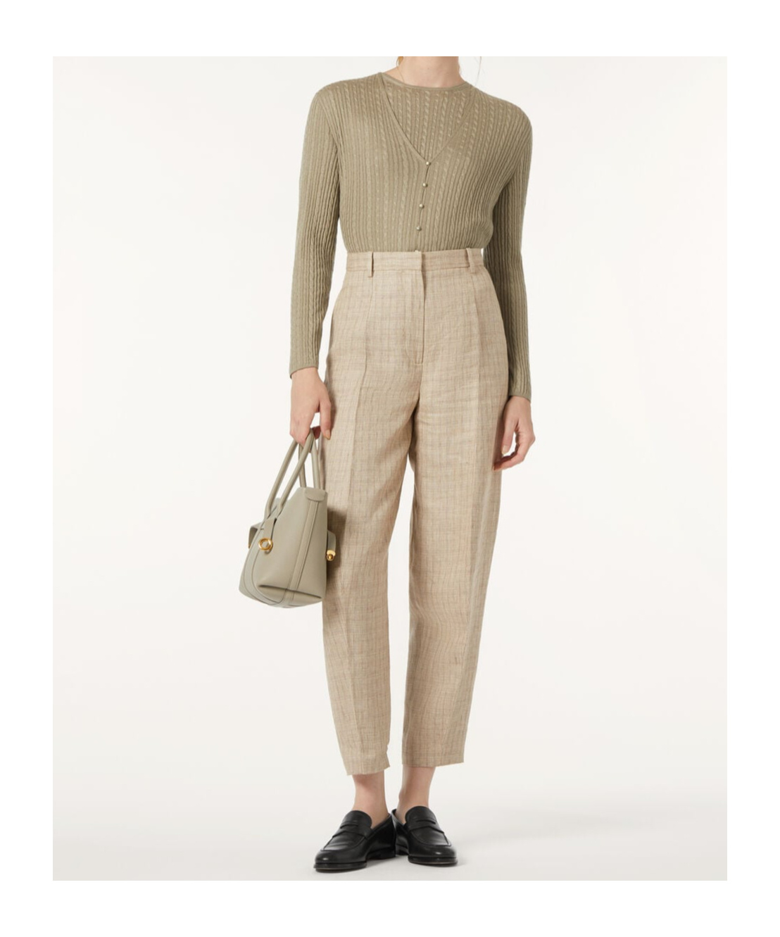 Loro Piana Rimella Cable-knit Crewneck Sweater In Artemisia Tarragon