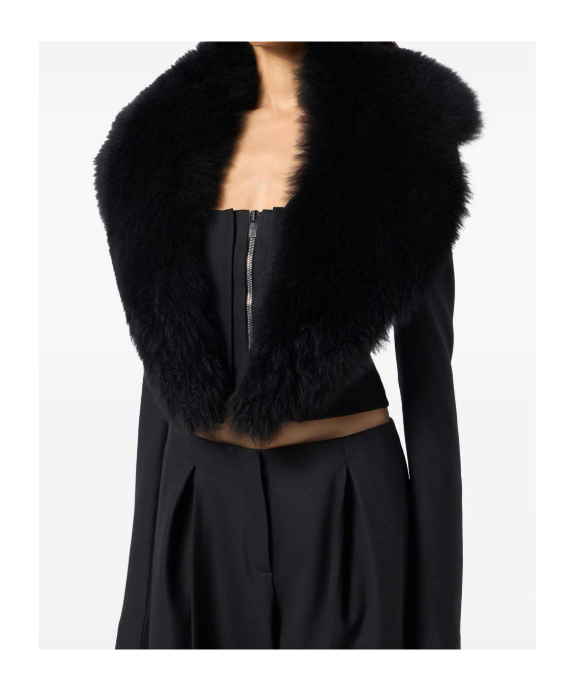 Blumarine Long-sleeved Casual Jacket In Black