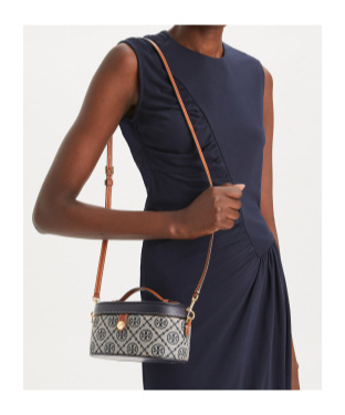 Tory Burch T Monogram Makeup Bag In Black