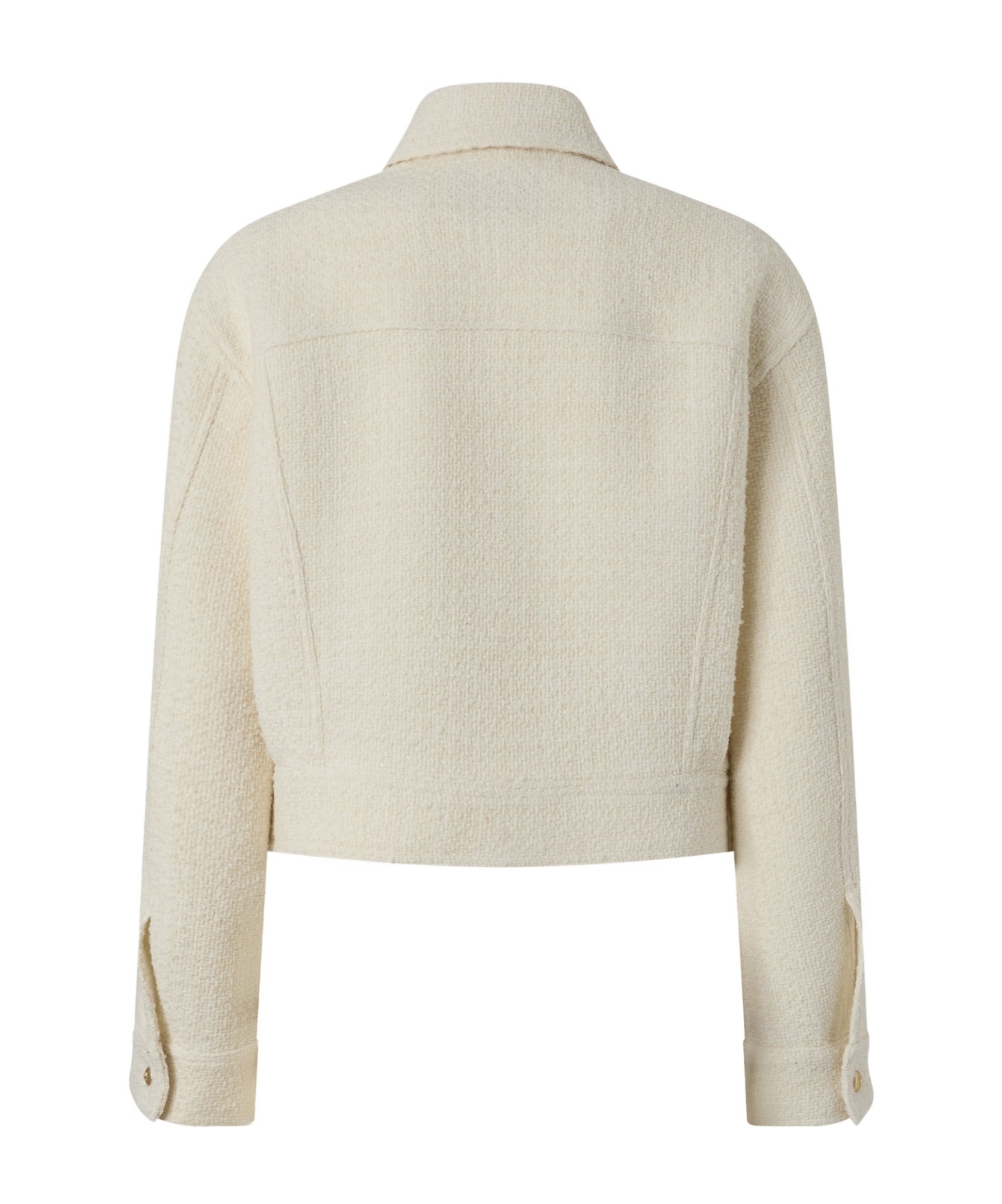 Pinko Textured Tweed Jacket With Golden Buttons In White