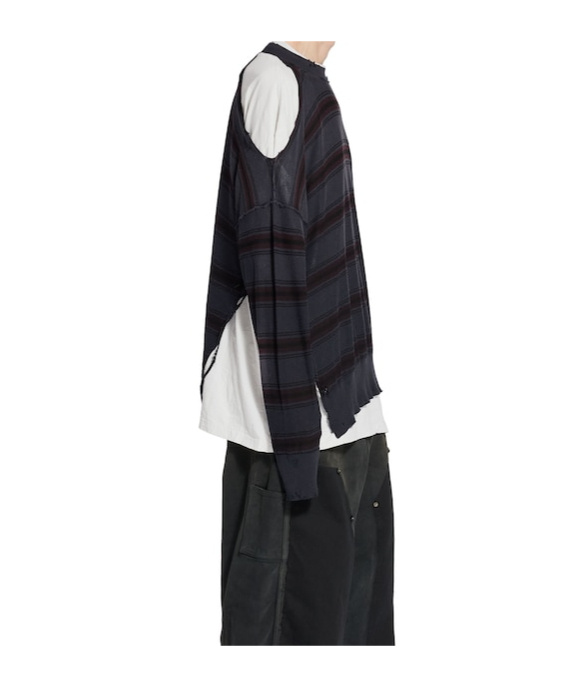 Balenciaga Men's Layered Sweater In Black/multicolor In Multi