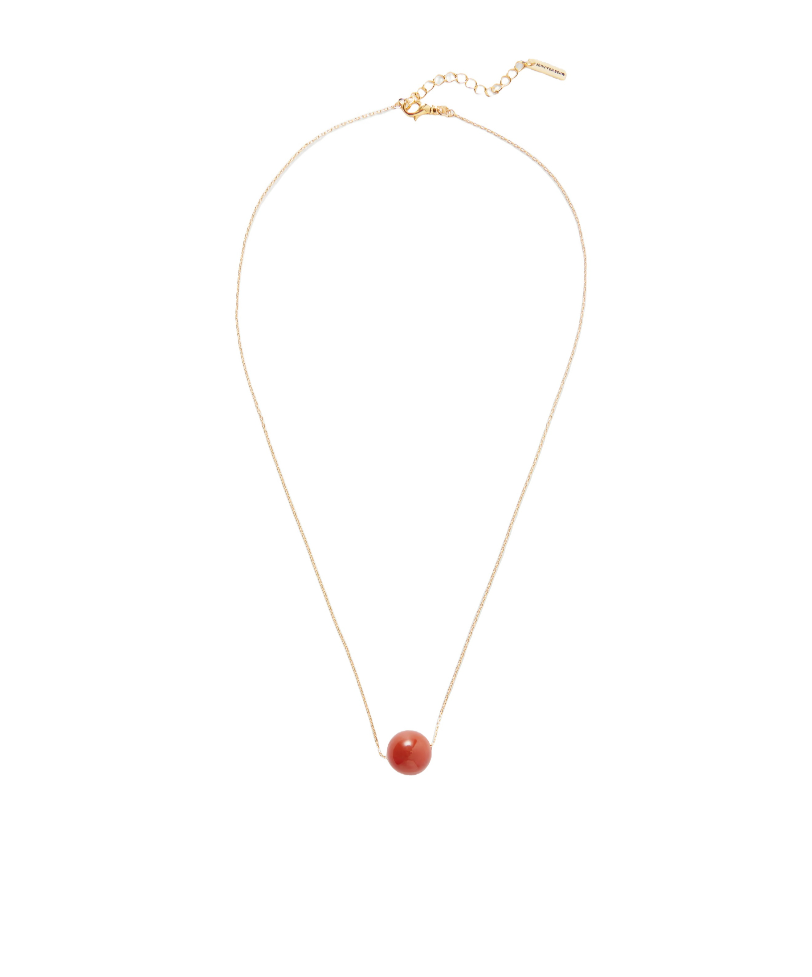 Jennifer Behr Carnelian Bead Necklace In Gold