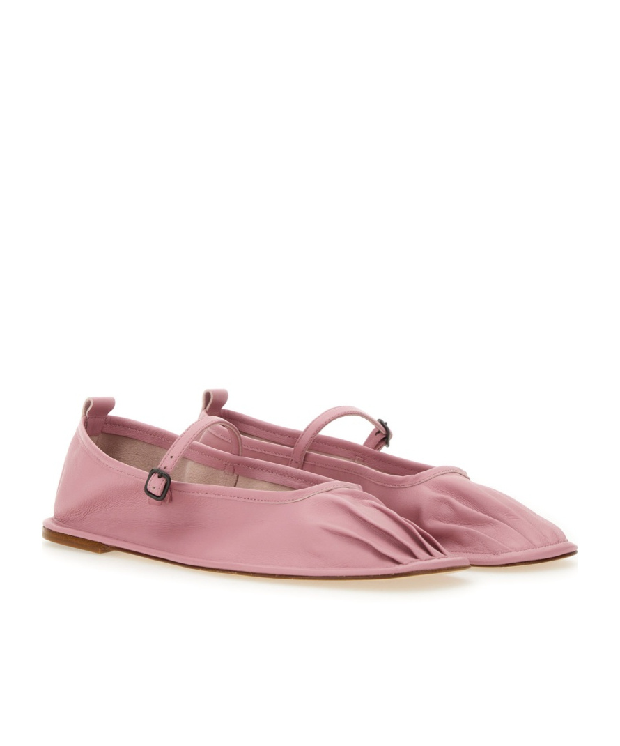 Hereu Woman Ballet Flats Pink Size 11 Leather In Pink