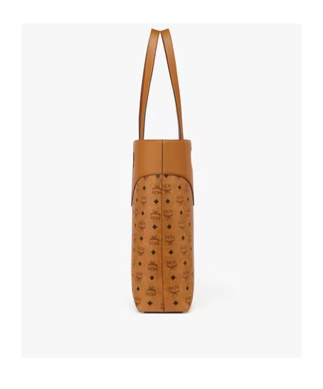 Mcm Diamond Tote In Visetos Leather Mix In Brown