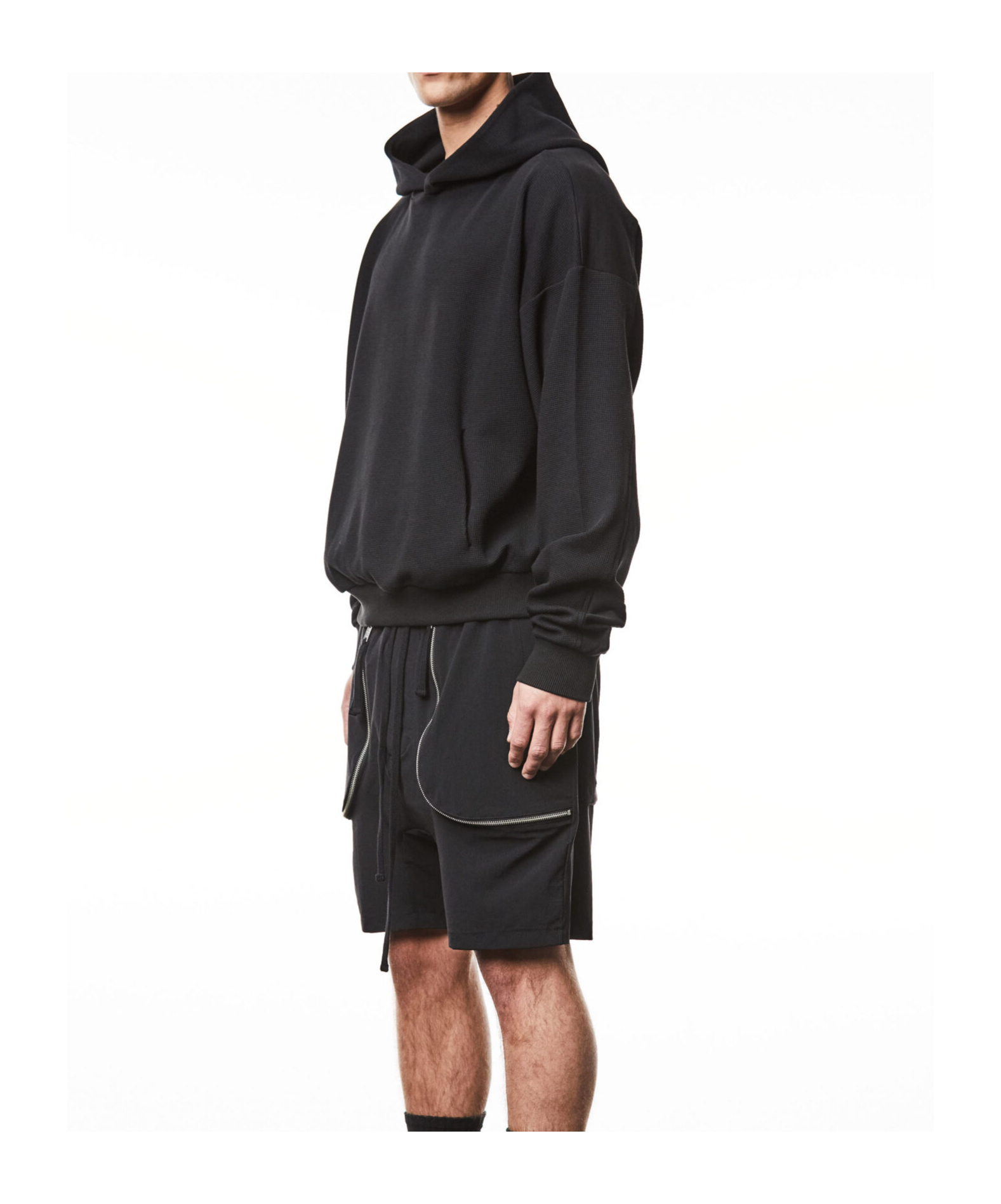 Thom Krom Long-sleeved Hooded Hoodie In Black