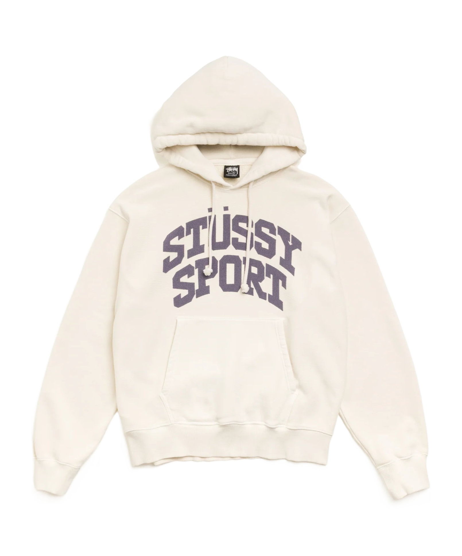 Stussy Block Sport Hoodie Garment Dyed In Gray