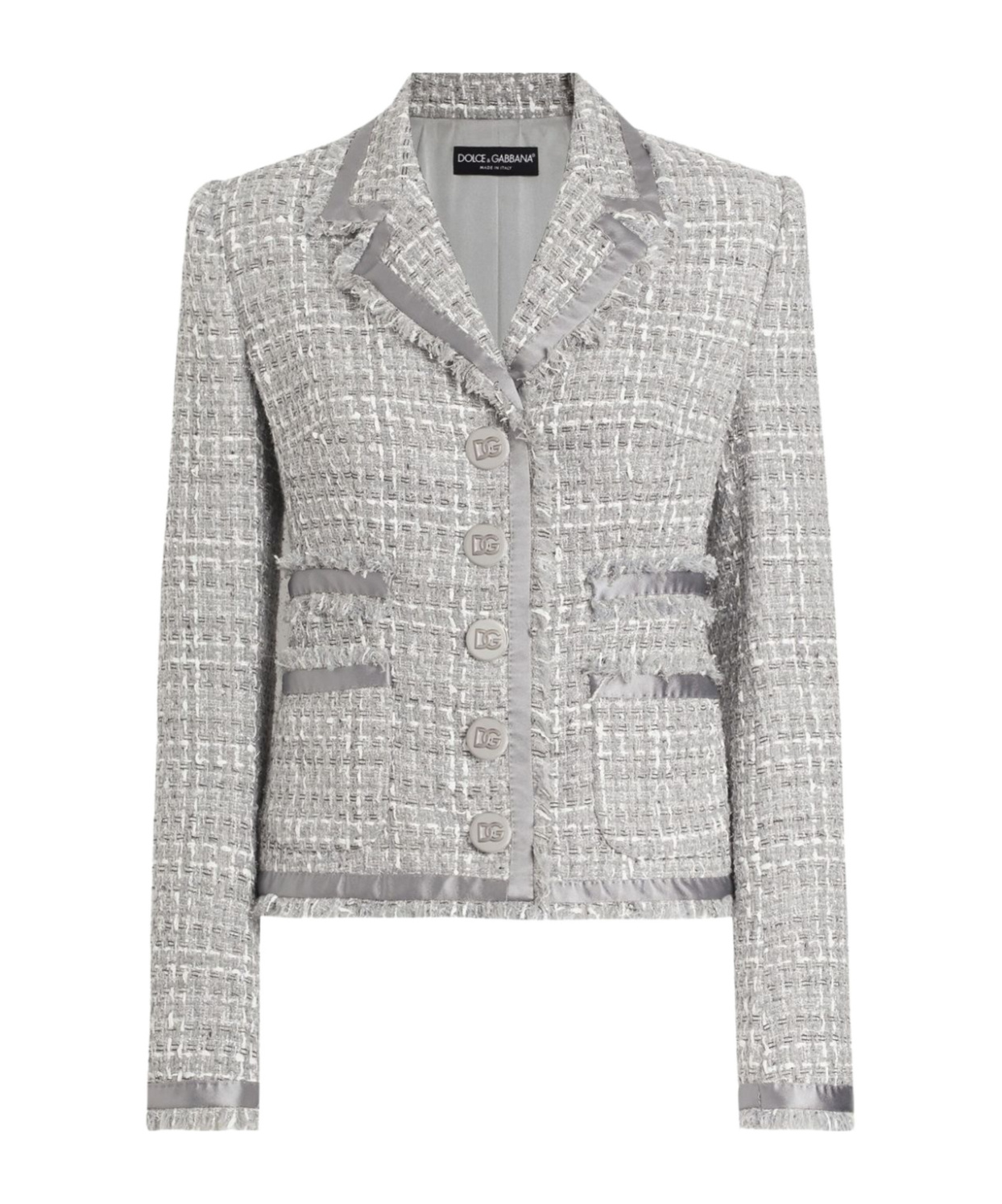 Dolce & Gabbana Dolce&gabbana Women Jacket In Grey Lamé Bouclé
